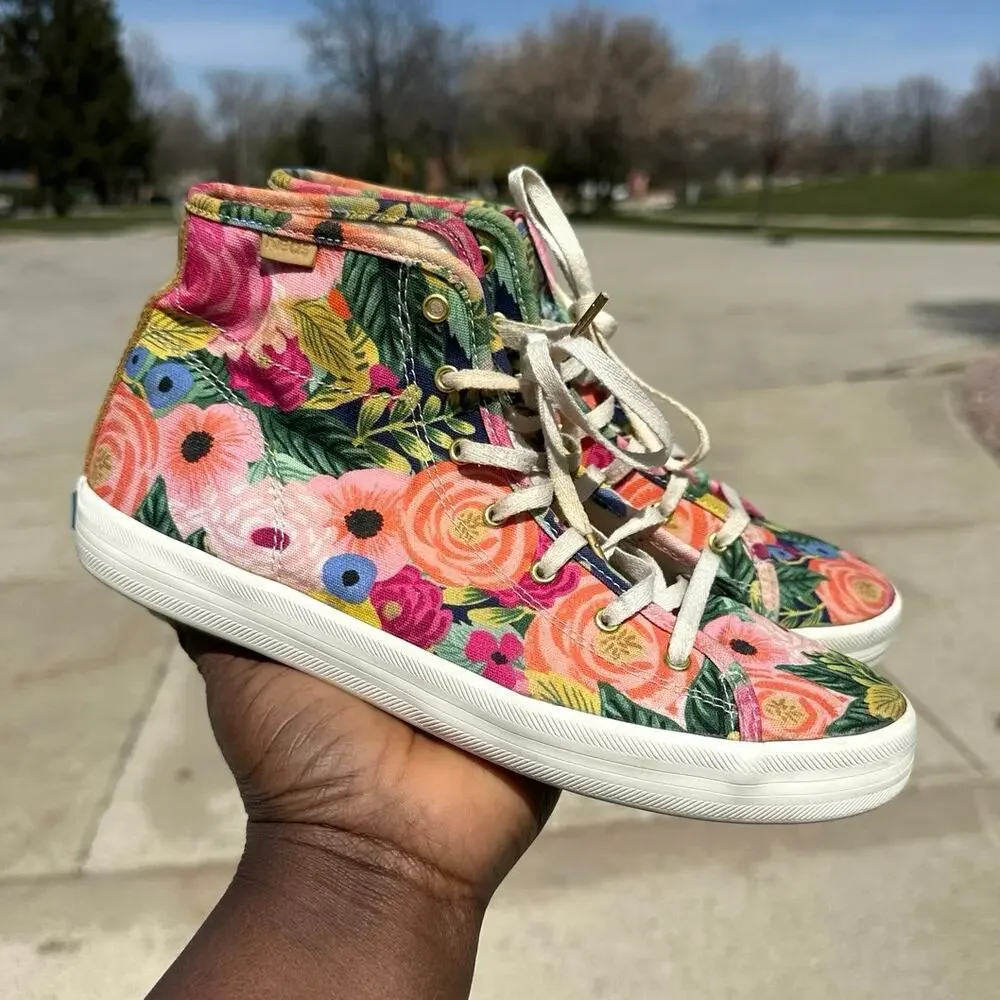 Keds x Rifle Paper Co. Juliet Floral High Top Sneakers Women’s Size‎ 7.5